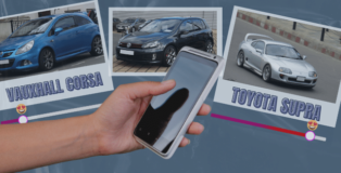 Graphic blog header showing car makes going head to head on a ranking system